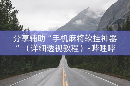 分享辅助“手机麻将软挂神器”（详细透视教程）-哔哩哔哩
