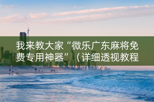 我来教大家“微乐广东麻将免费专用神器”（详细透视教程）-哔哩哔哩
