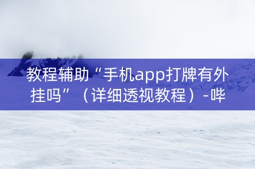 教程辅助“手机app打牌有外挂吗”（详细透视教程）-哔哩哔哩