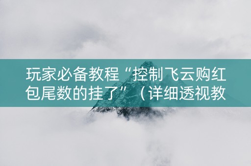 玩家必备教程“控制飞云购红包尾数的挂了”（详细透视教程）-哔哩哔哩