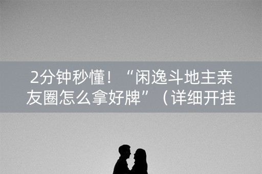 2分钟秒懂！“闲逸斗地主亲友圈怎么拿好牌”（详细开挂教程）-哔哩哔哩