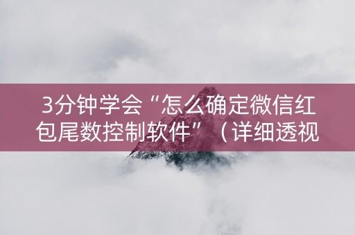 3分钟学会“怎么确定微信红包尾数控制软件”（详细透视教程）-哔哩哔哩