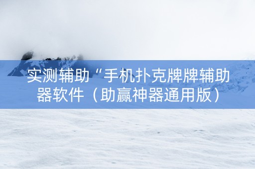 实测辅助“手机扑克牌牌辅助器软件（助赢神器通用版）