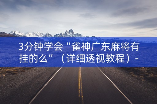 3分钟学会“雀神广东麻将有挂的么”（详细透视教程）-哔哩哔哩