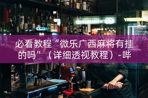 必看教程“微乐广西麻将有挂的吗”（详细透视教程）-哔哩哔哩