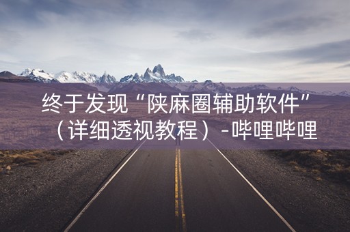 终于发现“陕麻圈辅助软件”（详细透视教程）-哔哩哔哩