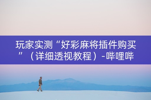 玩家实测“好彩麻将插件购买”（详细透视教程）-哔哩哔哩