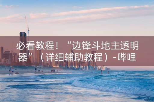 必看教程！“边锋斗地主透明器”（详细辅助教程）-哔哩哔哩