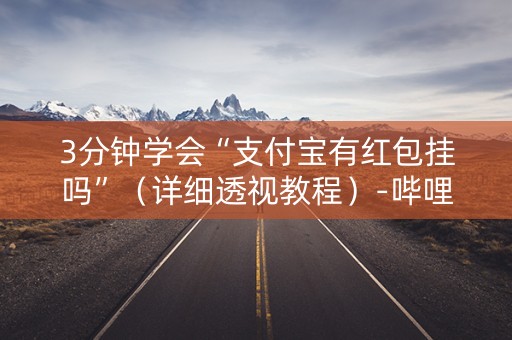 3分钟学会“支付宝有红包挂吗”（详细透视教程）-哔哩哔哩