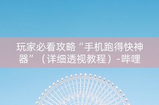 玩家必看攻略“手机跑得快神器”（详细透视教程）-哔哩哔哩