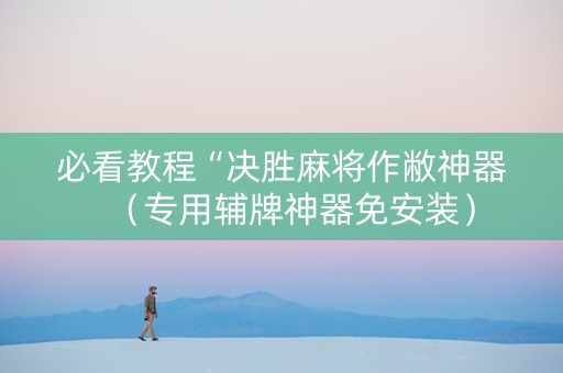 必看教程“决胜麻将作敝神器（专用辅牌神器免安装）