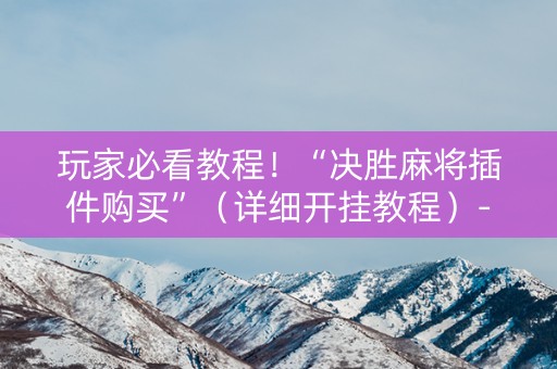 玩家必看教程！“决胜麻将插件购买”（详细开挂教程）-哔哩哔哩