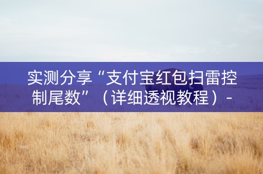 实测分享“支付宝红包扫雷控制尾数”（详细透视教程）-哔哩哔哩
