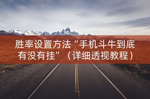胜率设置方法“手机斗牛到底有没有挂”（详细透视教程）-哔哩哔哩