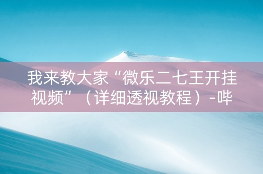 我来教大家“微乐二七王开挂视频”（详细透视教程）-哔哩哔哩