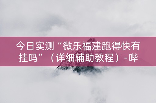今日实测“微乐福建跑得快有挂吗”（详细辅助教程）-哔哩哔哩