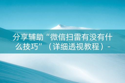 分享辅助“微信扫雷有没有什么技巧”（详细透视教程）-哔哩哔哩