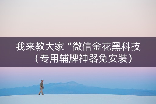 我来教大家“微信金花黑科技（专用辅牌神器免安装）