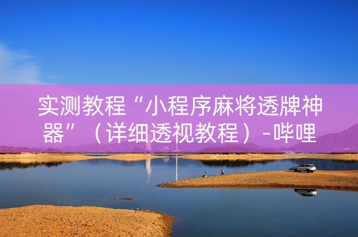 实测教程“小程序麻将透牌神器”（详细透视教程）-哔哩哔哩