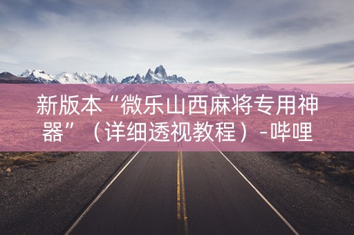新版本“微乐山西麻将专用神器”（详细透视教程）-哔哩哔哩