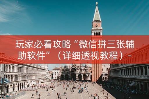 玩家必看攻略“微信拼三张辅助软件”（详细透视教程）-哔哩哔哩