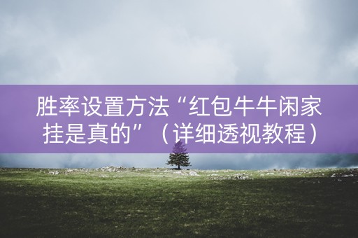 胜率设置方法“红包牛牛闲家挂是真的”（详细透视教程）-哔哩哔哩