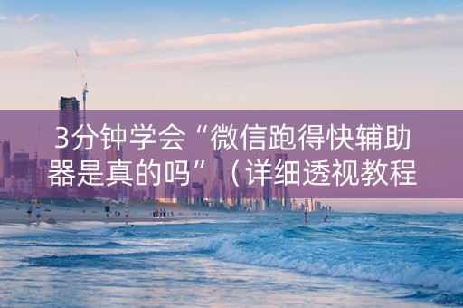 3分钟学会“微信跑得快辅助器是真的吗”（详细透视教程）-哔哩哔哩