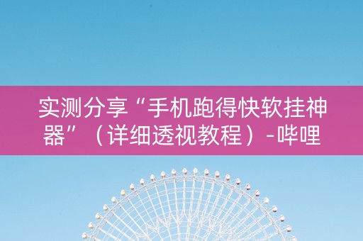 实测分享“手机跑得快软挂神器”（详细透视教程）-哔哩哔哩