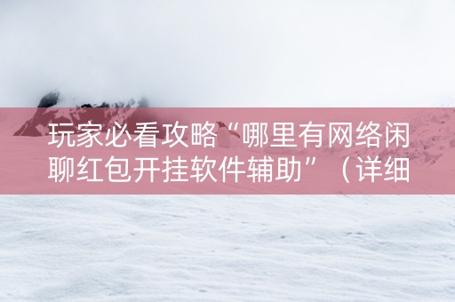 玩家必看攻略“哪里有网络闲聊红包开挂软件辅助”（详细透视教程）-哔哩哔哩