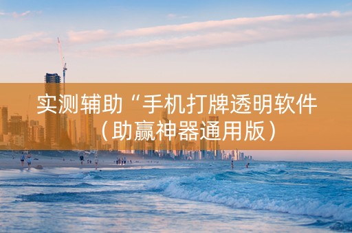 实测辅助“手机打牌透明软件（助赢神器通用版）