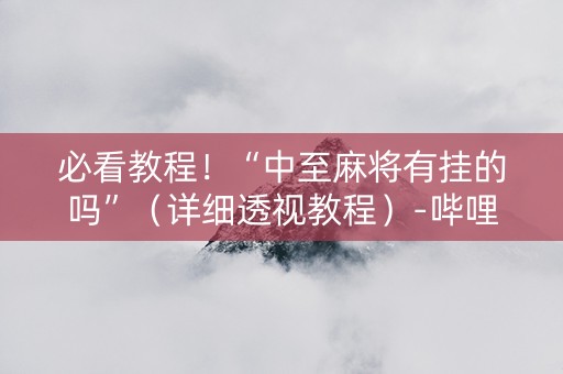必看教程！“中至麻将有挂的吗”（详细透视教程）-哔哩哔哩