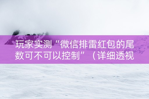 玩家实测“微信排雷红包的尾数可不可以控制”（详细透视教程）-哔哩哔哩