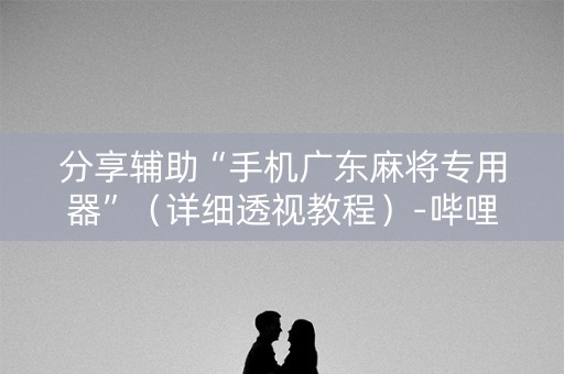 分享辅助“手机广东麻将专用器”（详细透视教程）-哔哩哔哩