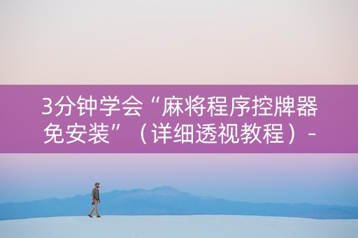 3分钟学会“麻将程序控牌器免安装”（详细透视教程）-哔哩哔哩
