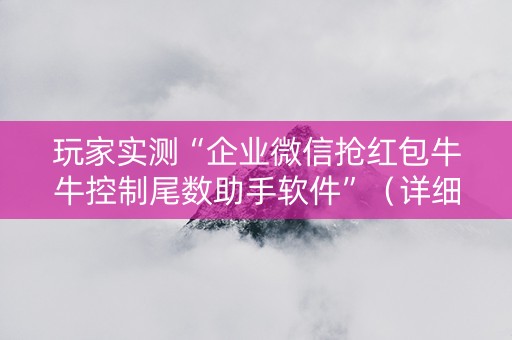 玩家实测“企业微信抢红包牛牛控制尾数助手软件”（详细透视教程）-哔哩哔哩