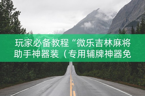玩家必备教程“微乐吉林麻将助手神器装（专用辅牌神器免安装）