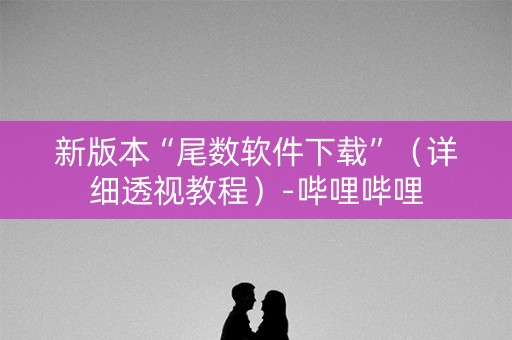 新版本“尾数软件下载”（详细透视教程）-哔哩哔哩