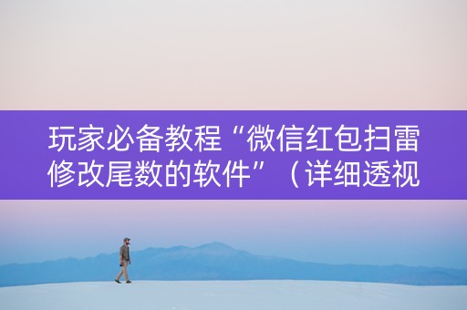 玩家必备教程“微信红包扫雷修改尾数的软件”（详细透视教程）-哔哩哔哩