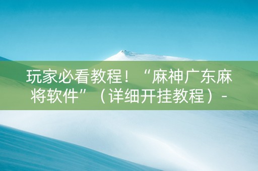 玩家必看教程！“麻神广东麻将软件”（详细开挂教程）-哔哩哔哩