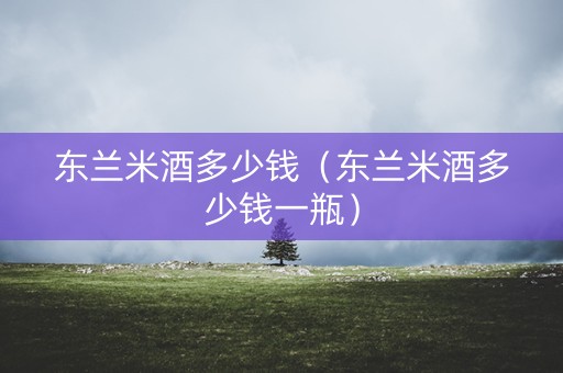东兰米酒多少钱（东兰米酒多少钱一瓶）