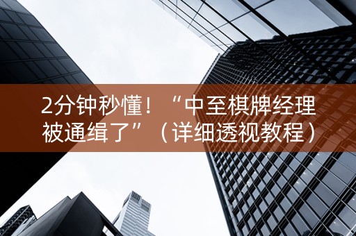 2分钟秒懂！“中至棋牌经理被通缉了”（详细透视教程）-哔哩哔哩