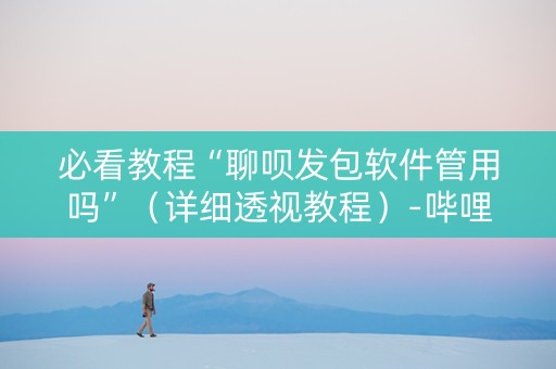 必看教程“聊呗发包软件管用吗”（详细透视教程）-哔哩哔哩