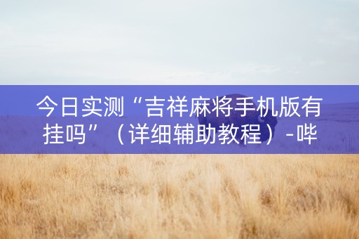 今日实测“吉祥麻将手机版有挂吗”（详细辅助教程）-哔哩哔哩