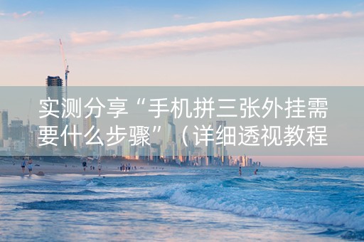 实测分享“手机拼三张外挂需要什么步骤”（详细透视教程）-哔哩哔哩