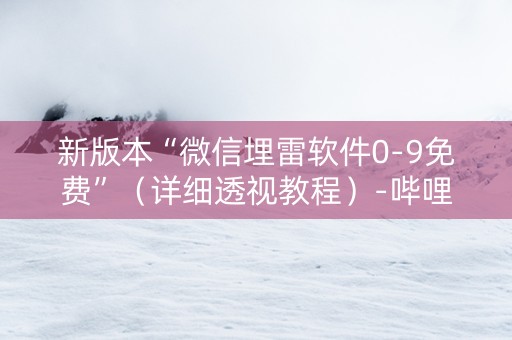 新版本“微信埋雷软件0-9免费”（详细透视教程）-哔哩哔哩