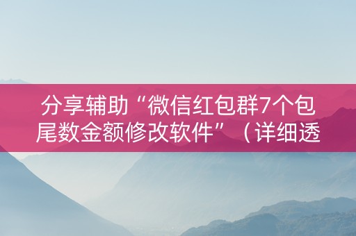分享辅助“微信红包群7个包尾数金额修改软件”（详细透视教程）-哔哩哔哩