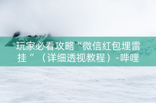 玩家必看攻略“微信红包埋雷挂 ”（详细透视教程）-哔哩哔哩
