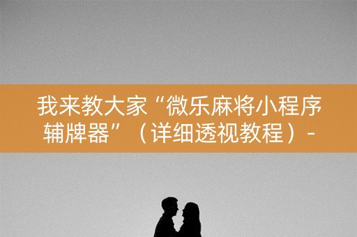 我来教大家“微乐麻将小程序辅牌器”（详细透视教程）-哔哩哔哩