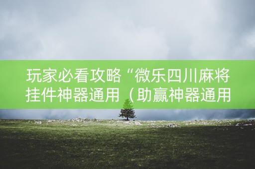 玩家必看攻略“微乐四川麻将挂件神器通用（助赢神器通用版）
