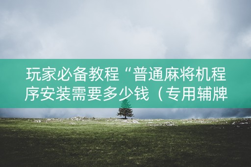 玩家必备教程“普通麻将机程序安装需要多少钱（专用辅牌神器免安装）
